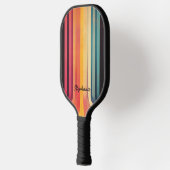 70秒インスパイアの抽象芸術ストライプ ピックルボールラケット (左)