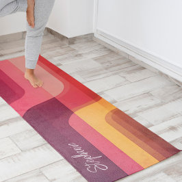 70秒インスパイアの抽象芸術ストライプ ヨガマット