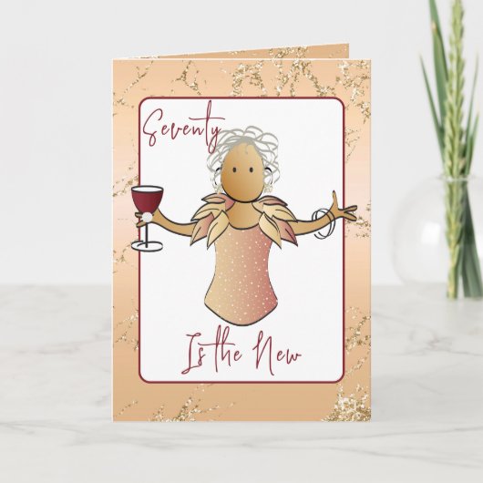 70素晴らしいエレガント漫画の民族誕生日 カード (正面)