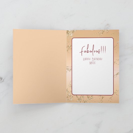 70素晴らしいエレガント漫画レッドワイン誕生日 カード (内部)