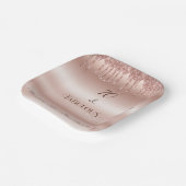 70素晴らしいバラ金ゴールドグリッター誕生日パーティー ペーパープレート (傾斜あり)