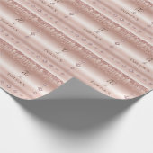 70素晴らしいバラ金ゴールドグリッター誕生日パーティー ラッピングペーパー (角)