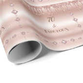 70素晴らしいバラ金ゴールドグリッター誕生日パーティー ラッピングペーパー (ロールコーナー)