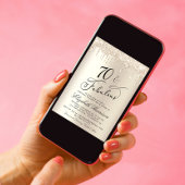 70素晴らしい金ゴールドグリッター70th誕生日パーティー 招待状