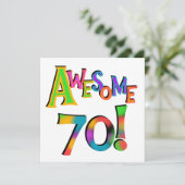 70素晴らし誕生日Tシャツとギフト カード (スタンド正面)