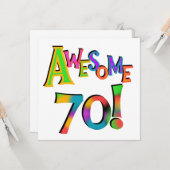 70素晴らし誕生日Tシャツとギフト カード (正面/裏面インサイチュ)