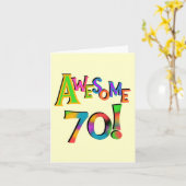 70素晴らし誕生日Tシャツとギフト カード (黄色い花)