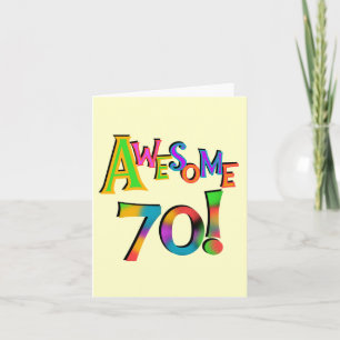 70素晴らし誕生日Tシャツとギフト カード