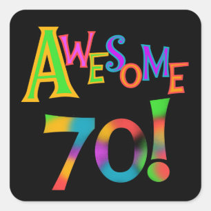 70素晴らし誕生日Tシャツとギフト スクエアシール