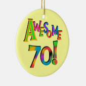 70素晴らし誕生日Tシャツとギフト セラミックオーナメント (右)