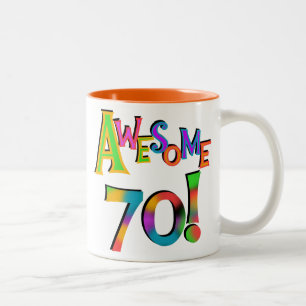 70素晴らし誕生日Tシャツとギフト ツートーンマグカップ