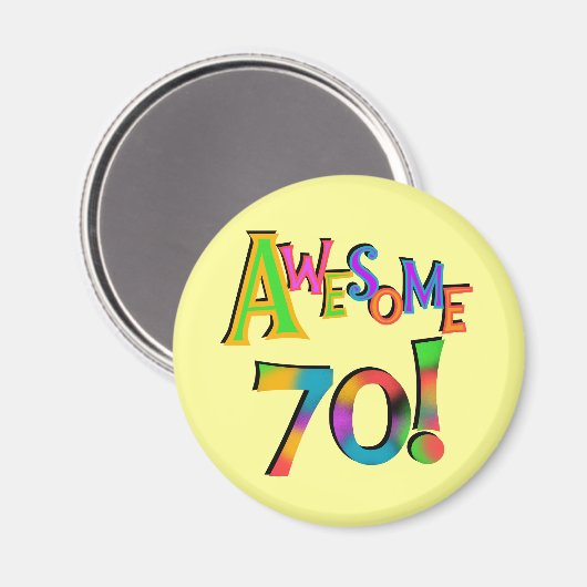 70素晴らし誕生日Tシャツとギフト マグネット (正面/裏面)