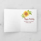 70素朴誕生日フローラひまわり カード (内部)