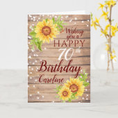 70素朴誕生日フローラひまわり カード (黄色い花)