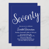 70脚海軍ブルー70th誕生日パーティー 招待状 (正面/裏面)