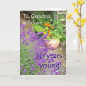 70誕生日おばあちゃんのカード – Flower Garden カード (黄色い花)