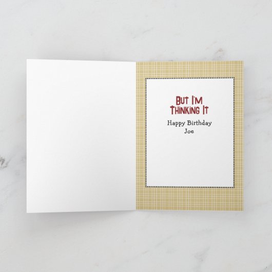 70誕生日おもしろいスナーキーことわざ男性マンガ カード (内部)