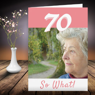 70誕生日おもしろい前向き写真パーソナライズされた カード