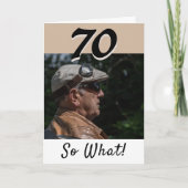 70誕生日おもしろい前向き写真パーソナライズされた カード (正面)