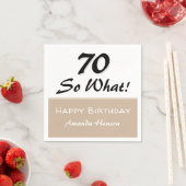 70誕生日おもしろい引用文ベージュパーティー スタンダードカクテルナプキン (インサイチュ)