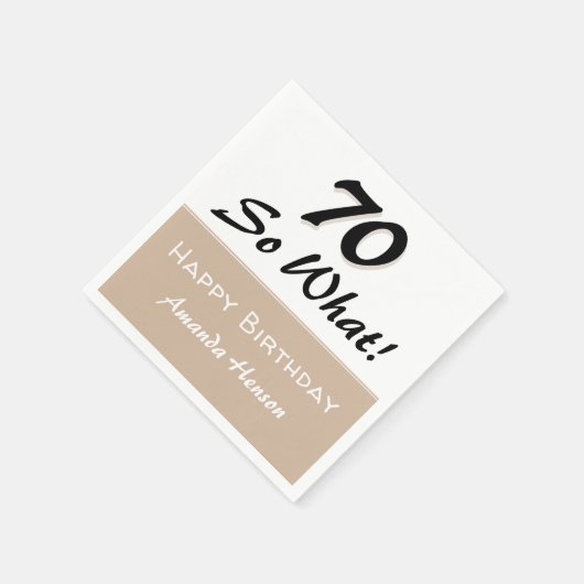 70誕生日おもしろい引用文ベージュパーティー スタンダードカクテルナプキン (角)
