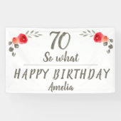 70誕生日おもしろい水彩花フローラ 横断幕 (横)