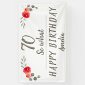 70誕生日おもしろい水彩花フローラ 横断幕 (縦)