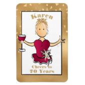 70誕生日おもしろい漫画応援へ70赤ワイン マグネット (縦)