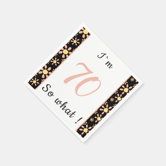 70誕生日おもしろい私は70だから何だやる気を起こさせる スタンダードカクテルナプキン (角)