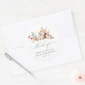 70誕生日かぼちゃ秋フラワーサンキュー ラウンドシール (封筒)