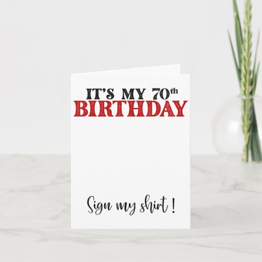 70誕生日かわいい70歳の女性のサイン カード (正面)