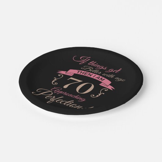 70誕生日が年齢と共に向上 ペーパープレート (アングル)