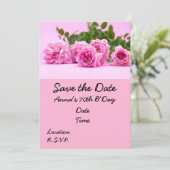 70誕生日でピンクのバラがピンク色の背景に 招待状 (スタンド正面)