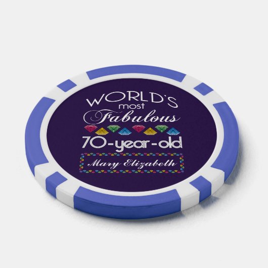 70誕生日で最も素晴らしいカラフル宝石の紫 ポーカーチップ (シングル)