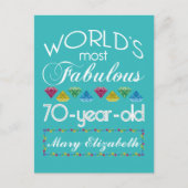 70誕生日で最も素晴らしいカラフル宝石ターコイズ ポストカード (正面)