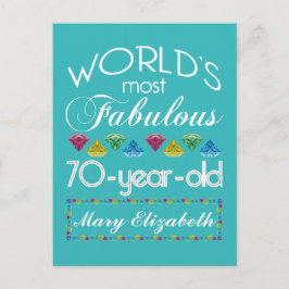 70誕生日で最も素晴らしいカラフル宝石ターコイズ ポストカード