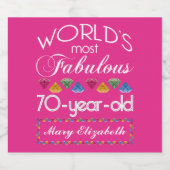70誕生日で最も素晴らしいカラフル宝石ピンク ビールラベル (シングルラベル)
