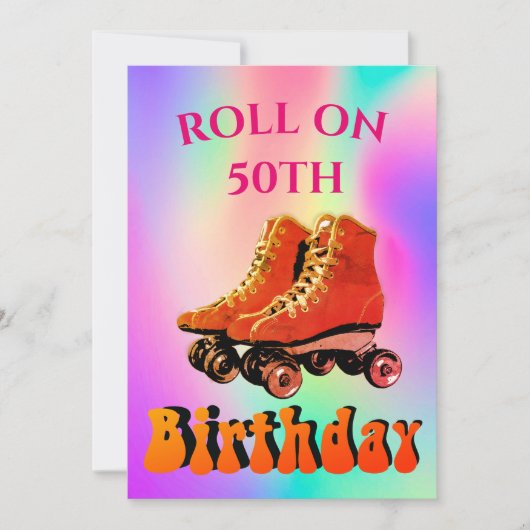 70誕生日で50生まれ位の絞り染め 招待状 (正面)