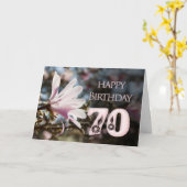 70誕生日とマグノリア カード (黄色い花)