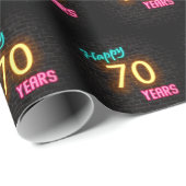 70誕生日のネオンサインオンブリック ラッピングペーパー (ロールコーナー)