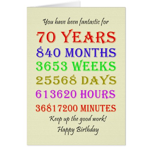 70誕生日のマイルストーン (正面)