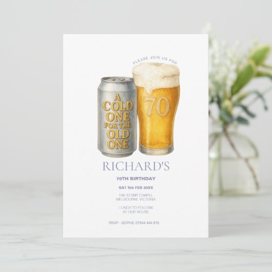 70誕生日の男、おもしろいは古い1のために冷たい 招待状 (スタンド正面)