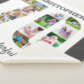 70誕生日の70番目の図形の写真コラージュ シェルパブランケット (3/4)