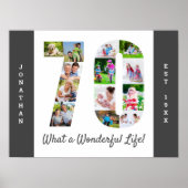 70誕生日の70番目の図形の写真コラージュ ポスター (正面)