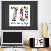 70誕生日の70番目の図形の写真コラージュ ポスター