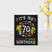 70誕生日のCinco De Mayo Shirt Kid Men カード (黄色い花)