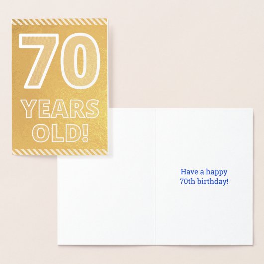 70誕生日はっきりした:「70歳!」 ゴールドフォイルカード 箔カード (ディスプレー)