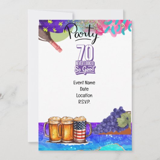 70誕生日は決して良く見えなかった 招待状 (正面)