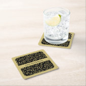 「70誕生日めでたい」金ゴールド/黒番パターン スクエアペーパーコースター (インサイチュ)