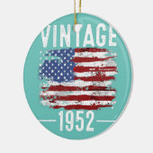 70誕生日アメリカ国旗ヴィンテージアメリカ国旗1952 セラミックオーナメント (左)